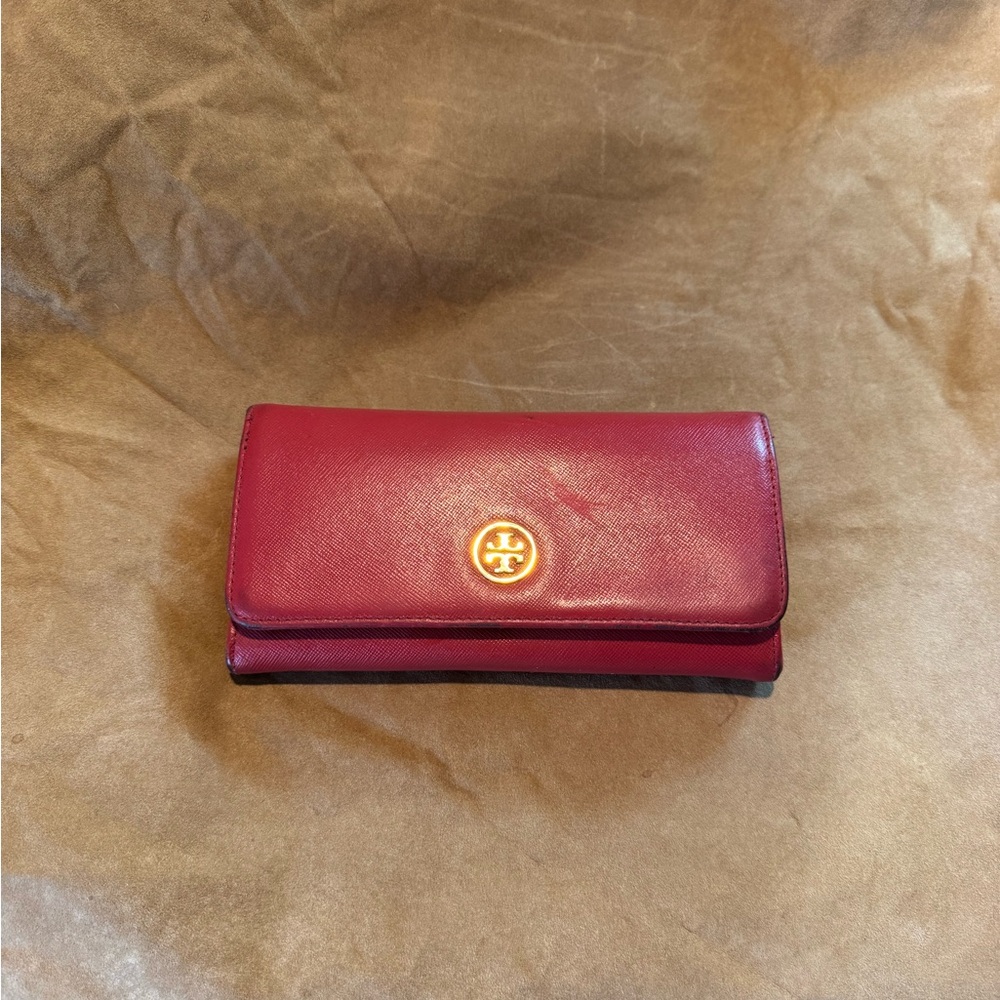 Tory Burch Red Leather Wallet